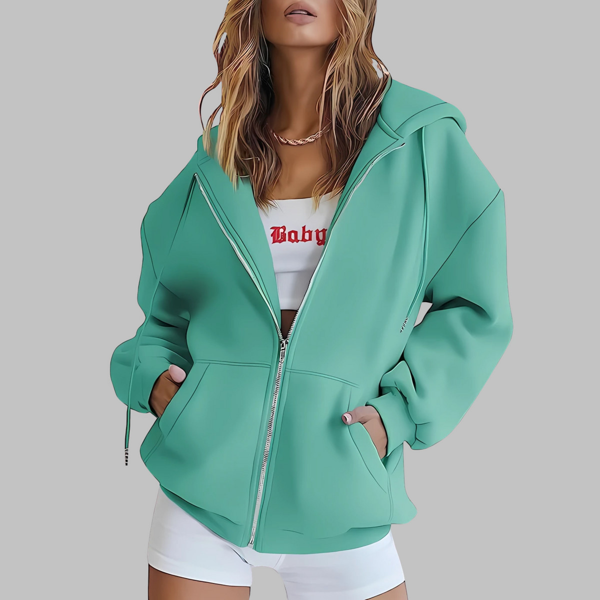 LILMA™ - Classic Zip Up Oversized Hooded Jacket