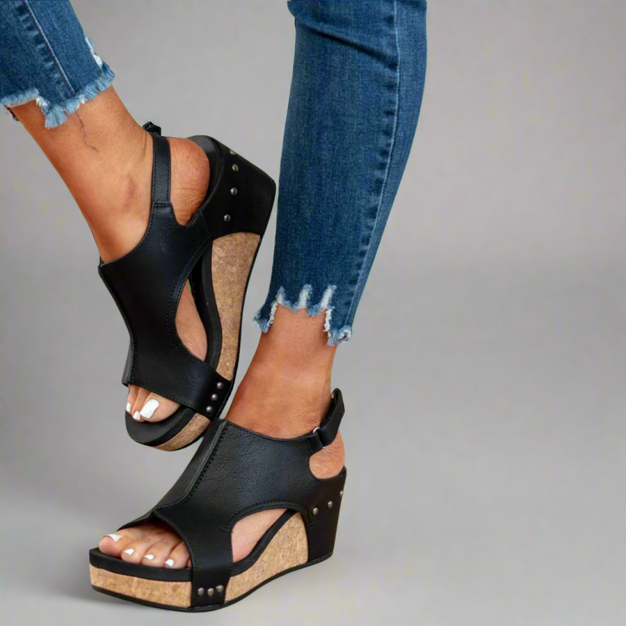 LUARYA™ - Everyday Comfort Cork Wedge Sandals