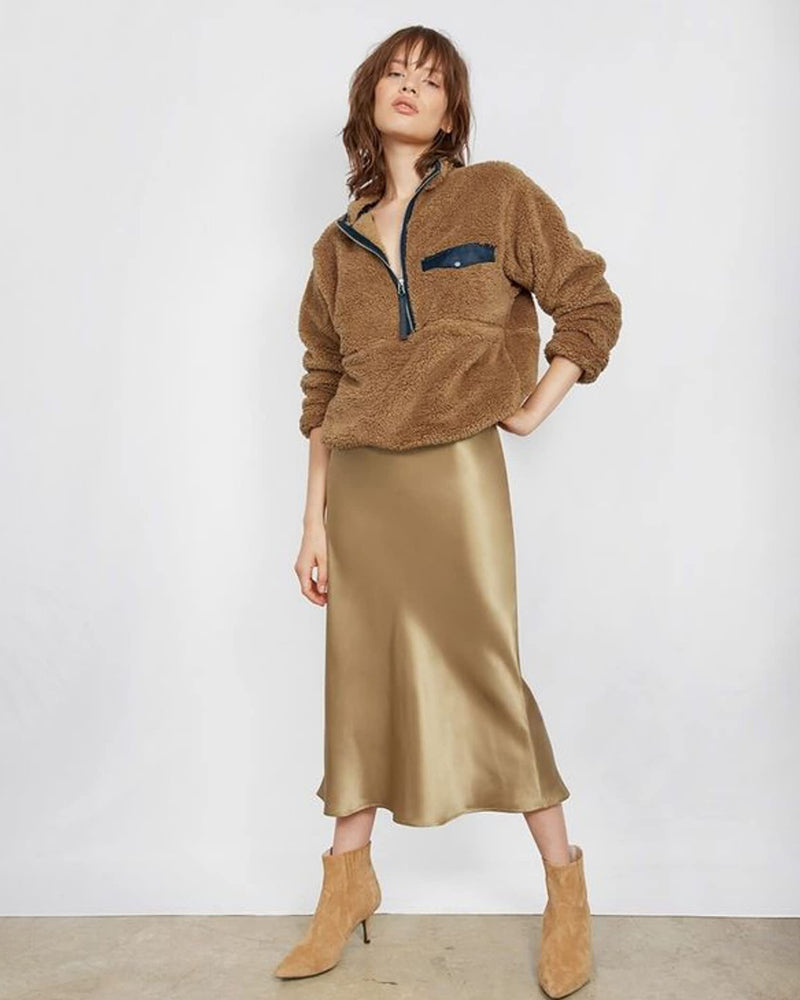 Celeste | Elegant Satin Midi Skirt