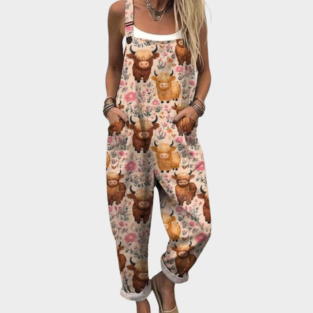 Elise™ Comfortable Printed Overalls