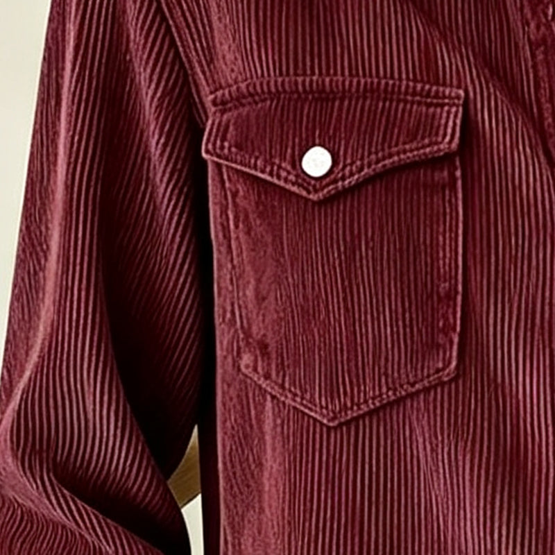 Flap-Pocket Button-Front Top – Soft Ribbed Knit & Timeless Design for Everyday Comfort